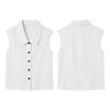 Women Elegant Commuter Sleeveless Button Cardigan Top, Fashion Blouse for Summer