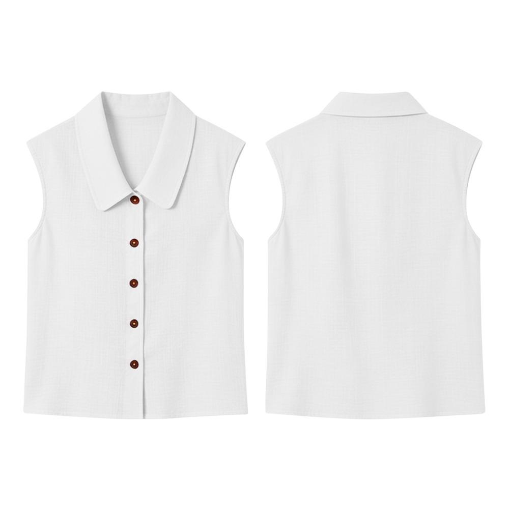 Women Elegant Commuter Sleeveless Button Cardigan Top, Fashion Blouse for Summer