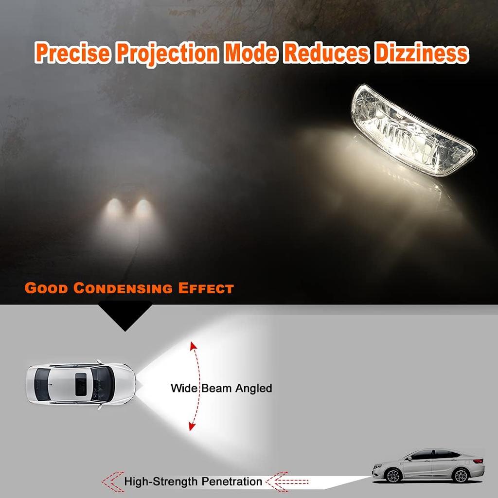 Nixon Offroad Fog Lights for Chevy Trailblazer 2002-2009 for Isuzu Ascender 2003-2008 Fog Lamp Set Driving Fog Light Assembly Replacement 1 Pair