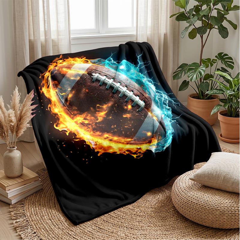 Electric Football Fire 3 Theme blanket Lightweight Warm Flannel Blanket Decorative Throw Blanket for Home Decoration