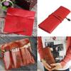 Girls Retro Stationery PU Leather Roll Pencil Bags Cosmetic Bag Roll Pen Bag Vintage Pencil Case