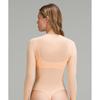 Lululemon Wundermost Nulu Mesh Langarm Rundhals Bodysuit Peach Bellini