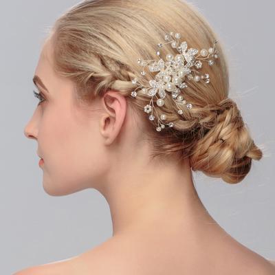 Brautdiadem Hochzeitsaccessoires handgefertigt Perle Haarreifen Accessoires