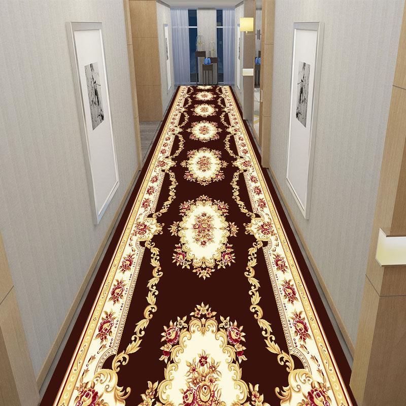 Washable Retro Corridor Carpet Long Hallway Rug Antiskid Living Room Kitchen Aisle Runner Carpet Hotel Home Hall Decoration Mat