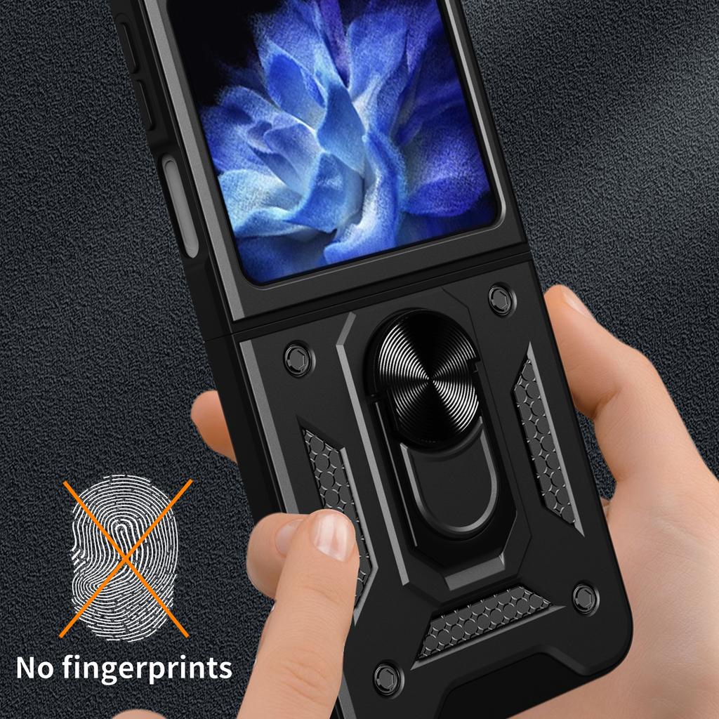 Schutzhülle mit Ringhalter aus PC+TPU für Samsung Galaxy Z Flip6 5G