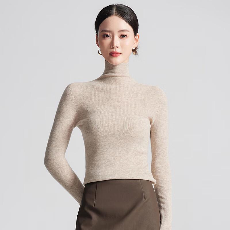Women's 100% Pure Wool High-Neck Slim Fit Sweater FXKY8802