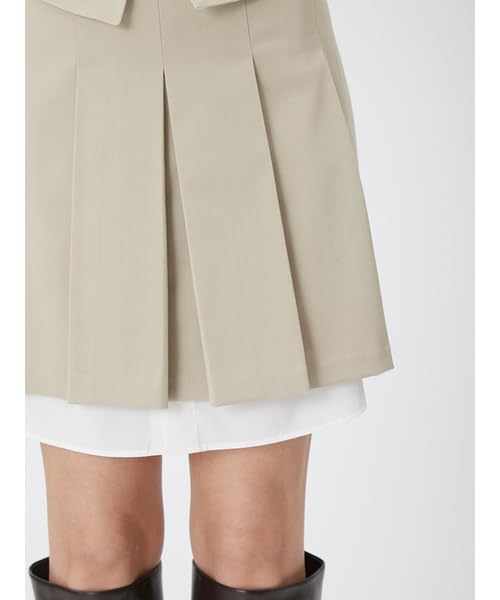 FRAY I.D. Pierre Cardin Shirt Layered Tuck Skirt FWFS241807 Women's BEG