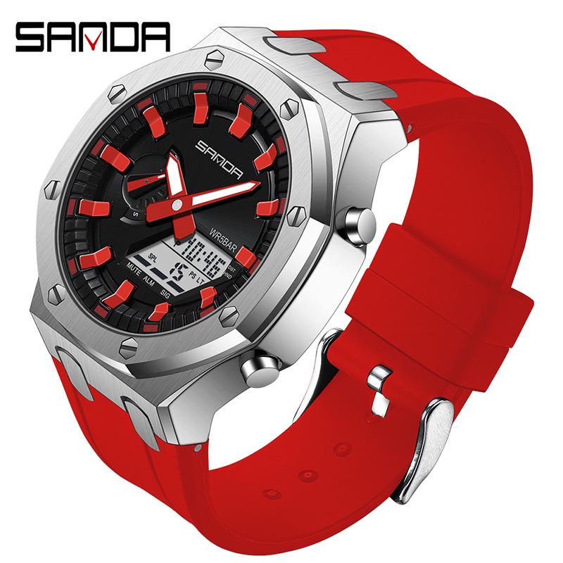 Sanda Octagonal Multifunctional Luminous Waterproof Men's Watch