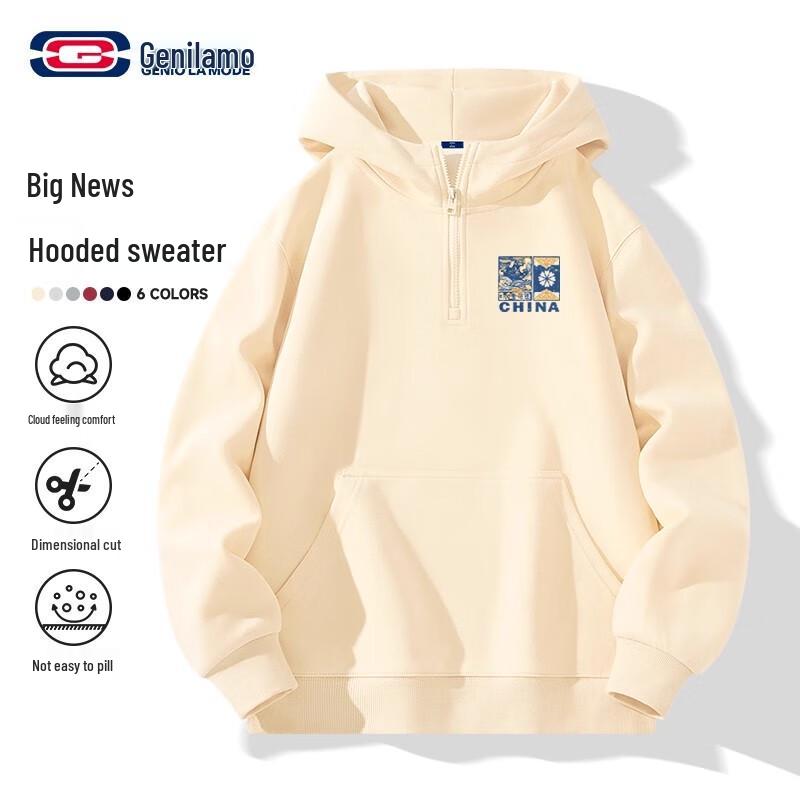 GENIOLAMODE Men s Heavyweight Loose Fit Hooded Sweatshirt L