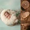 Wicker Chair Vintage Bamboo Radar Chair Chair Ideal for Photography Crib Props Handcrafted Stylish Home Decor Crib Accessory