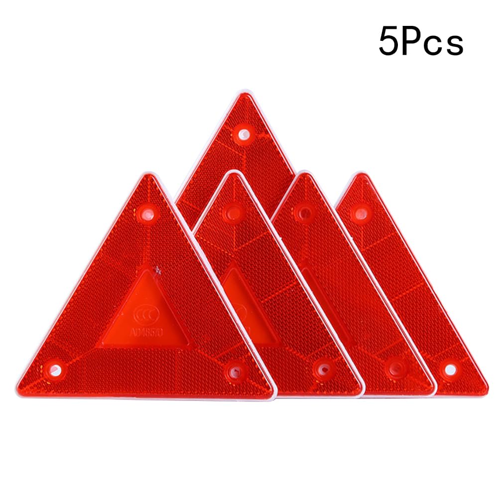 Ledmomo Triangular Reflector 5 Pcs Reflector Triangle Indicator for Car Slow Speed Car Marks,