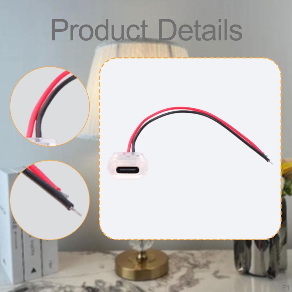 2-pin Cable for Female Chassis Type C, USB C Connector, Compact, Easy To Use, Waterproof