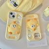 3D Funny Cute Yellow Chick Cartoon Silicone Phone Case for IPhone 13 14 15 16 Pro Max Plus 15pro Shockproof Iphone 16 Pro Cover