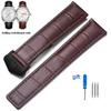 20mm 22mm 24mm Genuine Leather Watchbands for Tag Heuer Series Elastic Waterproof Cowhide Strap Folding Buckle