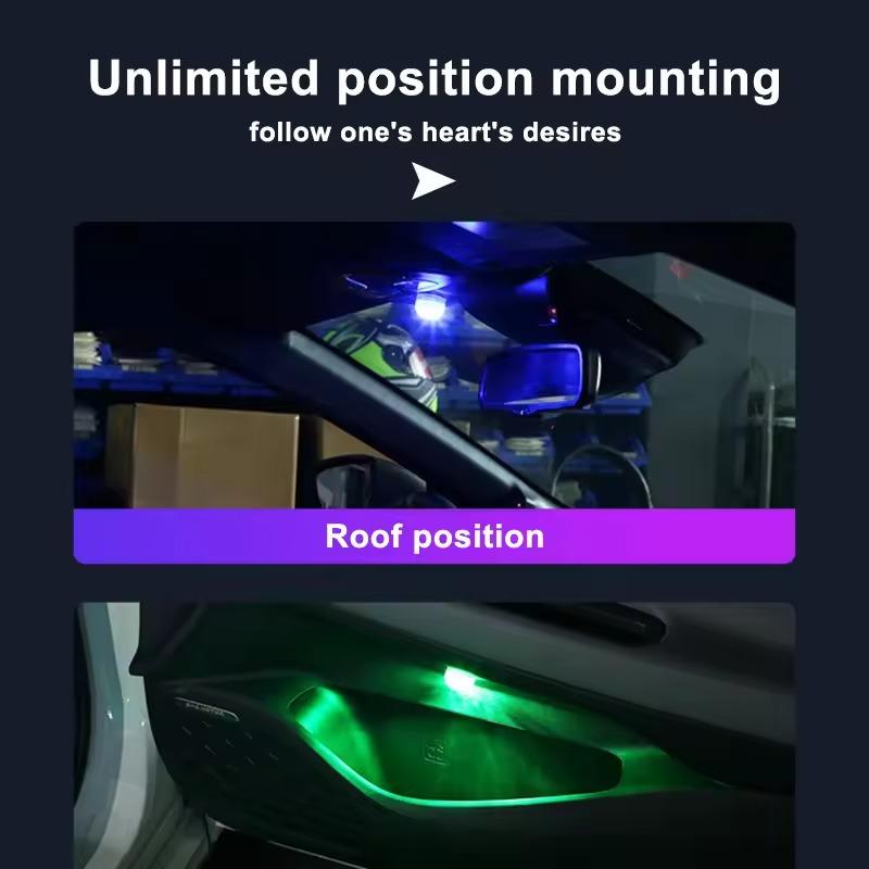 Automotive Roof Light Car Interior Ambient Light Remote Control Adhesive Wireless LED Lights Atmosphere Decoration Lamp