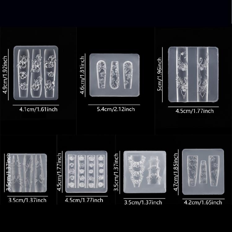 Professionelle Silikonform für 3D-Nagelkunstform Wiederverwendbare Nagelform Dekoration Geeignet für verschiedene Fähigkeitsstufen