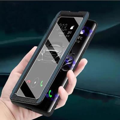 Phone Cases For ZTE Axon 41 Ultra 5G View Windows Tempered Glass Film Leather Phone Case For Zte Axon 40 Ultra 30 Pro Capa Flip Book Stand Phone Cover