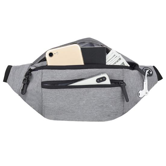 Reflective Waist Bag with Headphone Jack Zipper Closure Pockets Design Multi-purpose Style Belt Bag Running Accessory