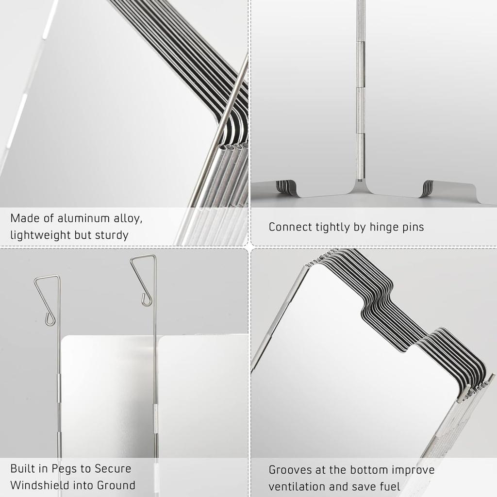 Outdoor Foldable Windproof Screen Wind Shield Ultralight Camping Stoves Windshield Foldable Gas Cookers Burner Windshield