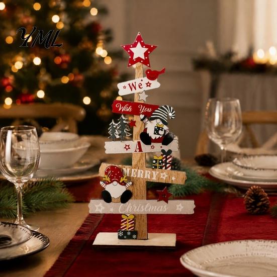 Decorative Wooden Ornaments for Windowsills Christmas Tree Ornament, Letter Sign Showcase Display Items Compact Stable Party Supplies Holiday