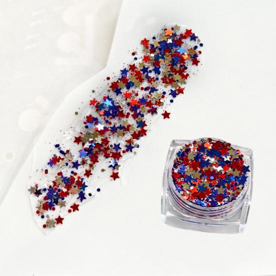 1/6Pcs Independence Day Body Glitter Gel, Patriotic Red White Blue Face Hair Glitter, Waterproof Sparkling Makeup Sequins, 4th of July Accessories