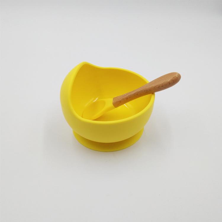 In-Stock Silicone Feeding Set for Infants and Toddlers: Suction Cup Bowl & Spoon