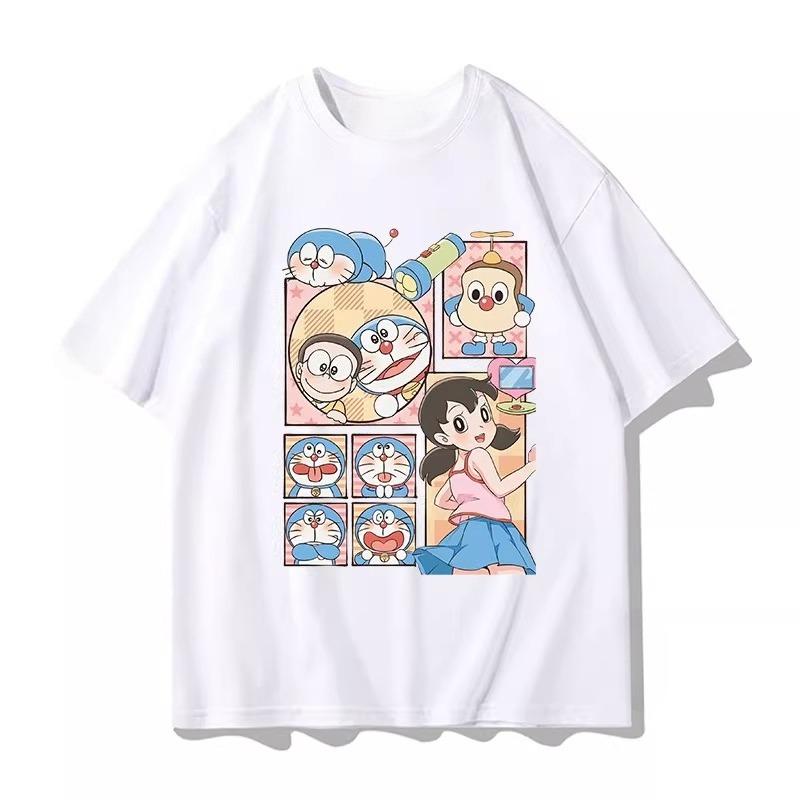 Potdemiel Summer New Arrival Children s 100% Cotton T-Shirt, Doraemon Style, Comfortable and Breathable Children s Clothing 110