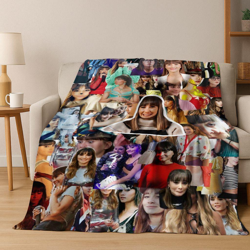 3D A-Aitana Spanish Singer Art Flannel Blanket,Cozy Soft Throw Blanket for Home Bedroom Bed Sofa Picnic Office Cover Gift Kids
