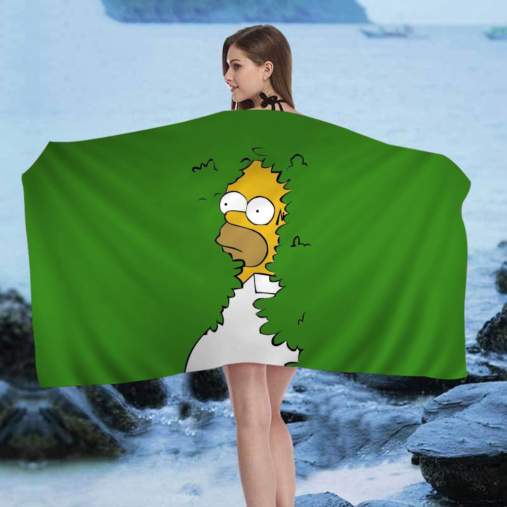 Cartoon The S-Simpsons Bath Towel Microfiber Soft Water Absorbing Breathable For Girl Kids Decorative Cartoon Beach Towel