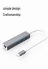 Dual Interface USB-C 3.0 to RJ45 Gigabit Ethernet Adapter for Laptops