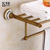 Antique Brass Bathroom Towel Rack & Accessories Set