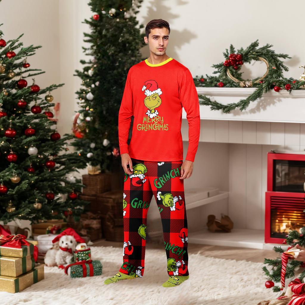 Parent-child Christmas Print Home Suit Long-sleeved Top And Pants
