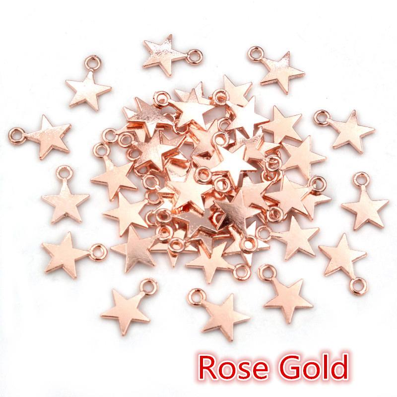100 Stück Charms Stern 11x8mm Handgefertigt Bastelanhänger Herstellung passend, Vintage Tibetische Bronze Silber Farbe, DIY Für Armband Halskette