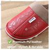 New Winter Couple Slippers  PU Leather Indoor Anti Slip Warm House Shoes