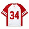 Mesh Jersey Vintage Rugby Retro Streetwear Y2K Jersey Baseball Hockey Bloke, Red&White