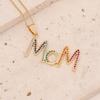 Aesthetic MOM Necklace Jewelry Gift for Mother's Day Trendy Zircon Letter Clavicle Chain  Overlay