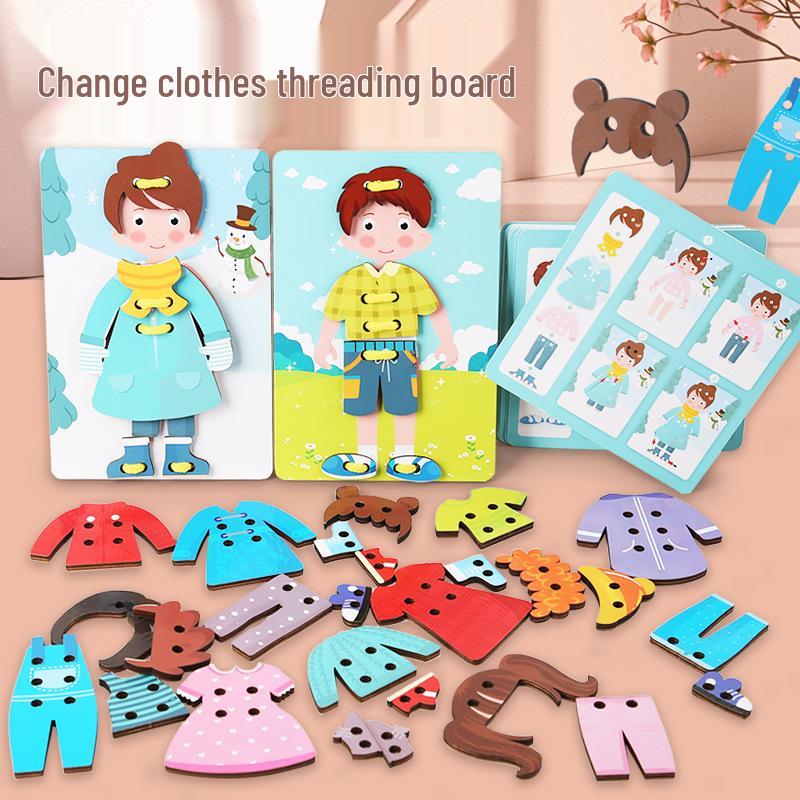 

Children s Educational Dress-Up Puzzle & Lacing Jigsaw Toy Set