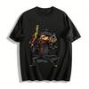 Vintage Western Masked Dual Gunslinger Print Casual Top Pure Cotton T-shirt