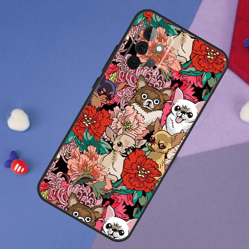Cartoon Chihuahua Dog Case For Samsung Galaxy A14 A24 A34 A54 A12 A22 A32 A52 A13 A33 A53 A73 A51 A71 Back Cover