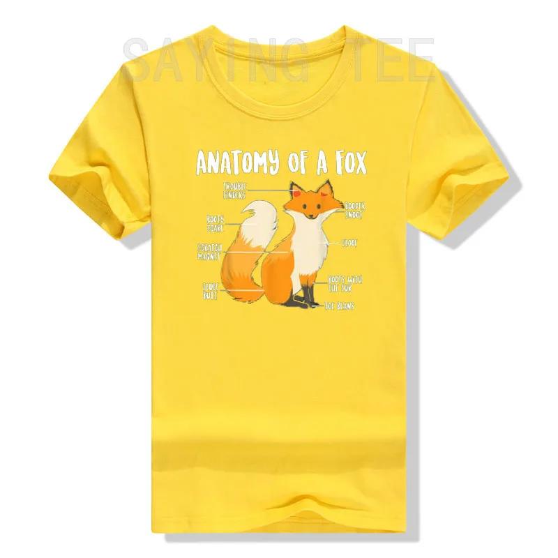 Anatomie eines Fuchses | Niedlich Süßes Raubtier Lustiges Tier Geschenk T-Shirt Humor Fuchs-Liebhaber Grafik T-Shirt Oberteile Kurzarm Blusen Geschenke