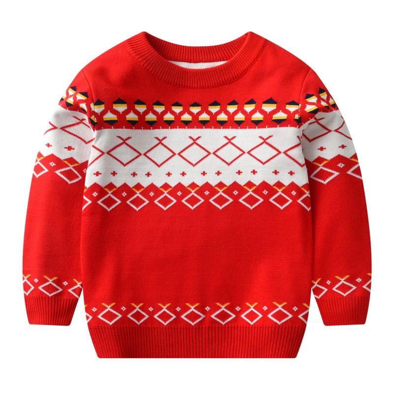Children's Sweater Round Neck Long Sleeved Knitted Pullover Top