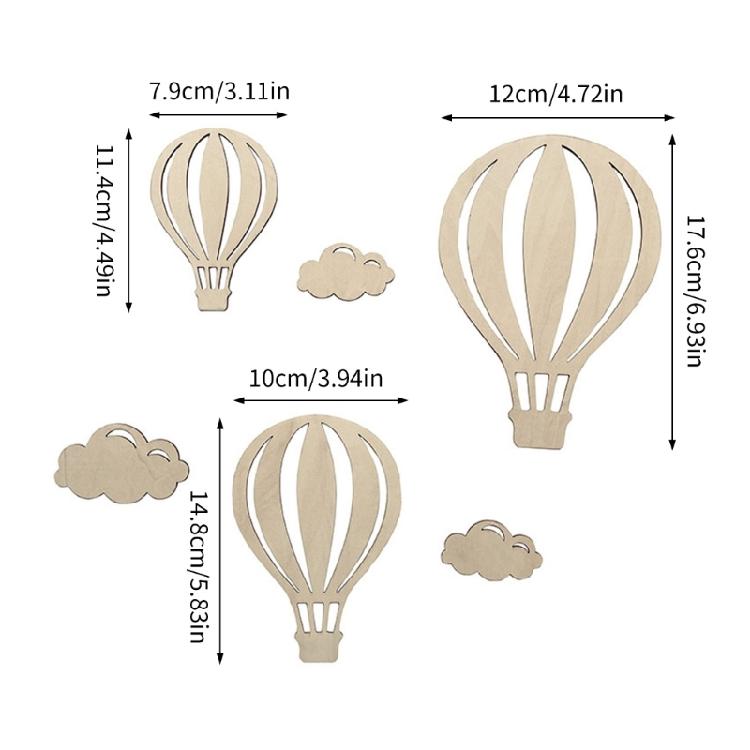 Bohemians Nursery Decorations Wooden Hot Air Balloon and Cloud Wall Art Decors Nursery Wall Decors Farmhouse Home Decors