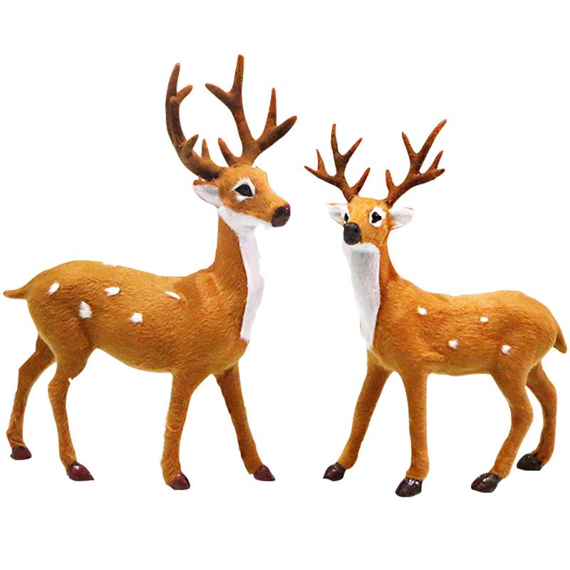 Luminous Reindeer Pulling Cart, Hanging Ornament with Antlers Hat for Christmas Tree Decoration