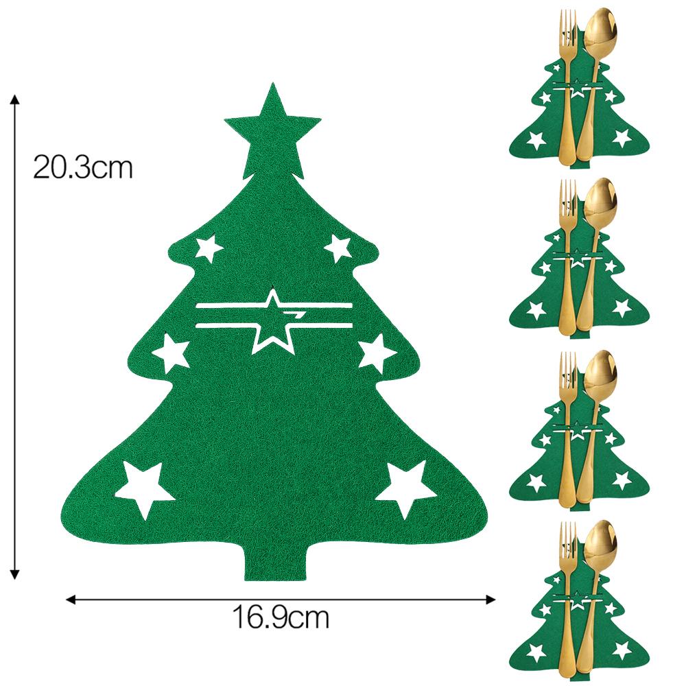 8/1Pcs Christmas Cutlery Holder Knife Fork Covers Snowflake Xmas Tree Pocket Cutlery Bag New Year Party Dinner Table Decorations