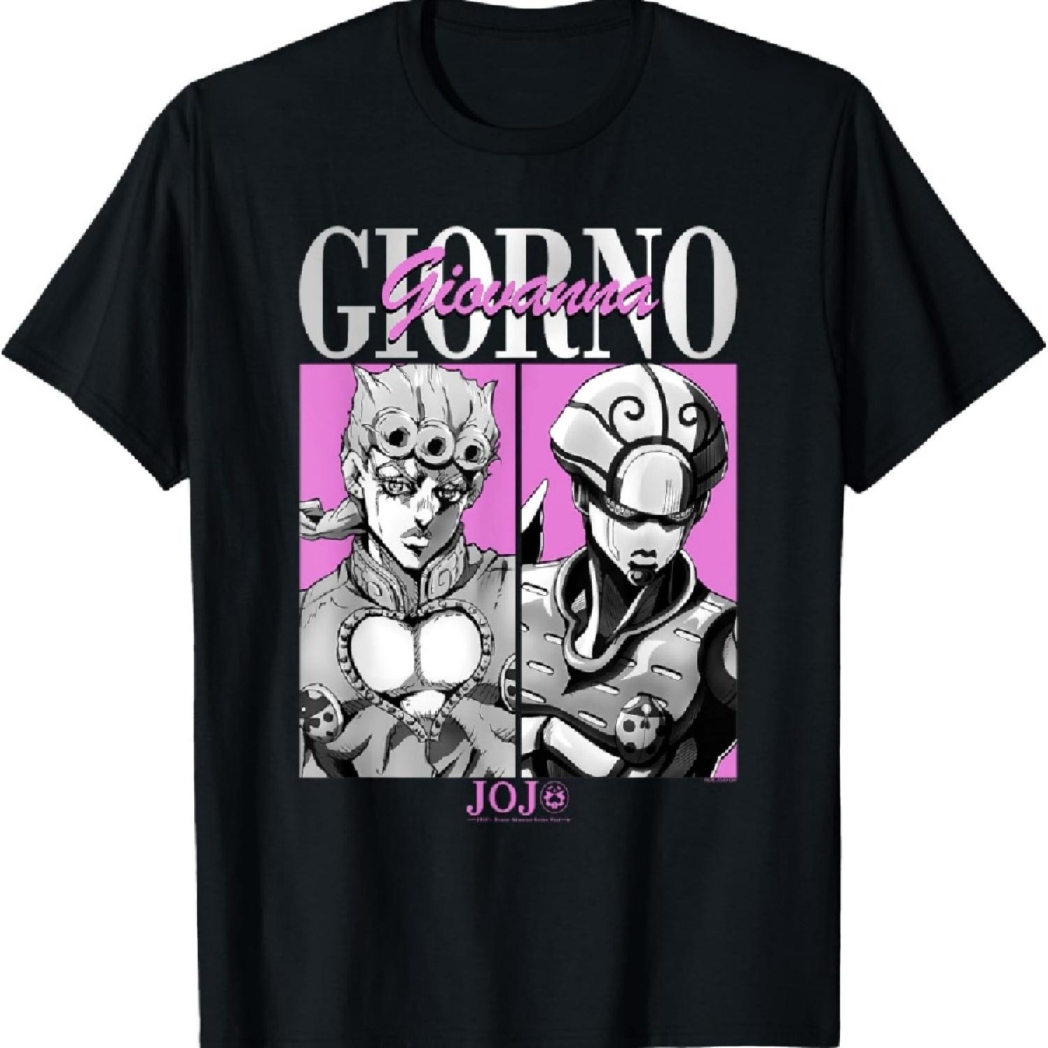 

JoJo s Bizarre Adventure Giorno & Golden Wind Panels Anime T-Shirt XXXXXL чёрный