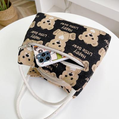 Lunchpaket mit Cartoon-Bär für Damen, große Kapazität, Tragetasche für Picknick, Getränke, Lunchbox, tragbare Lebensmitteltaschen für das Büro im Freien