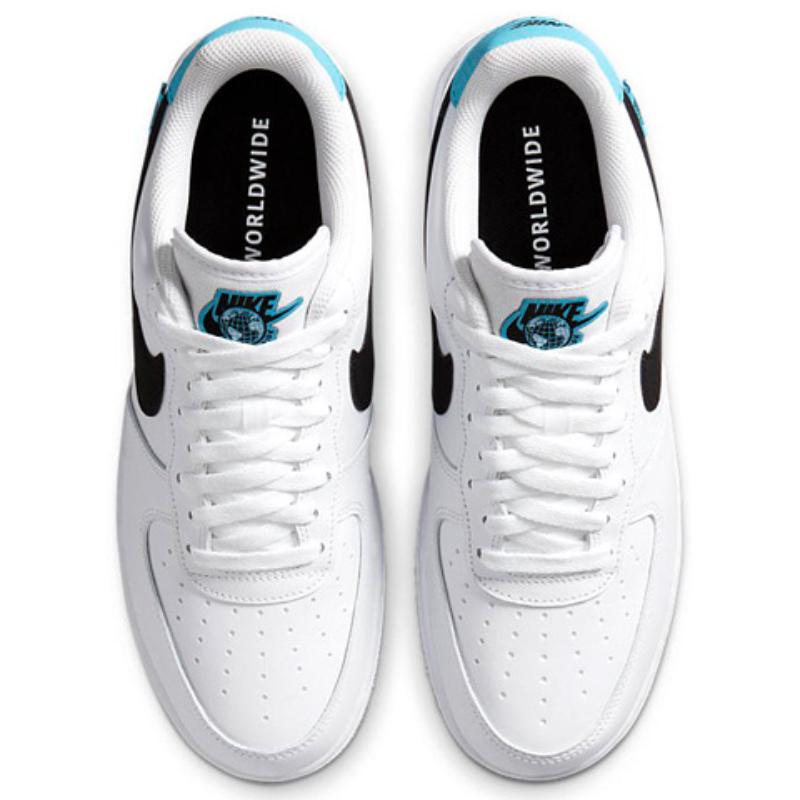 Nike Air Force 1 Low Worldwide White Blue Fury Black Sneakers CK7648-100