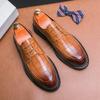 Fashion Men's Leather Shoes Designer Brand Party Nightclub Shoes Lace Up Casual Business Oxfords Point Toe Office Formal Fashion Trends
