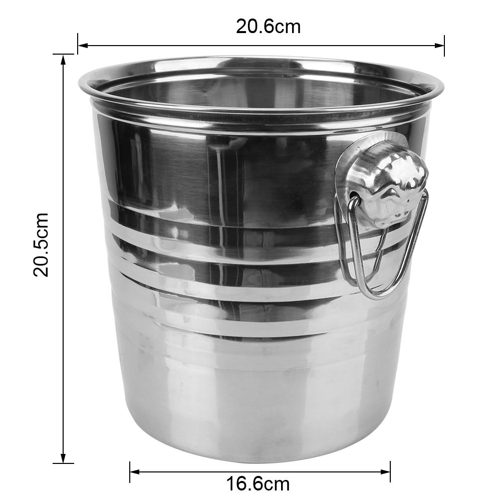 Ice Cube Maker Champagne Wine Beer Bucket 5L Stainless Steel Wine Beer Cooler Bucket For KTV Bar Kitchen Party Barware