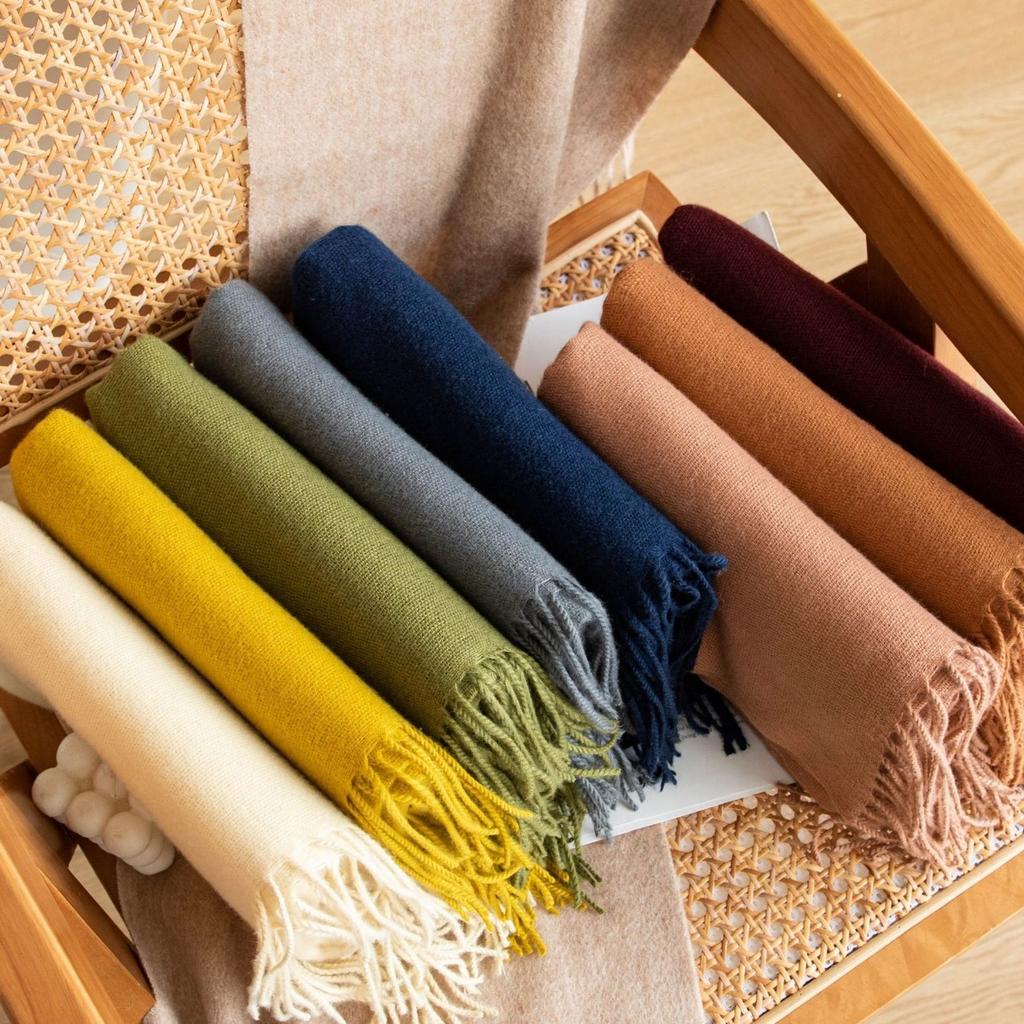 Solid Color, Maillard, Scarf, Ladies', Scarf, Warm Shawl Sunshade and Dust Prevention